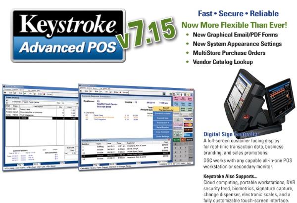 Keystroke retail point of sale system